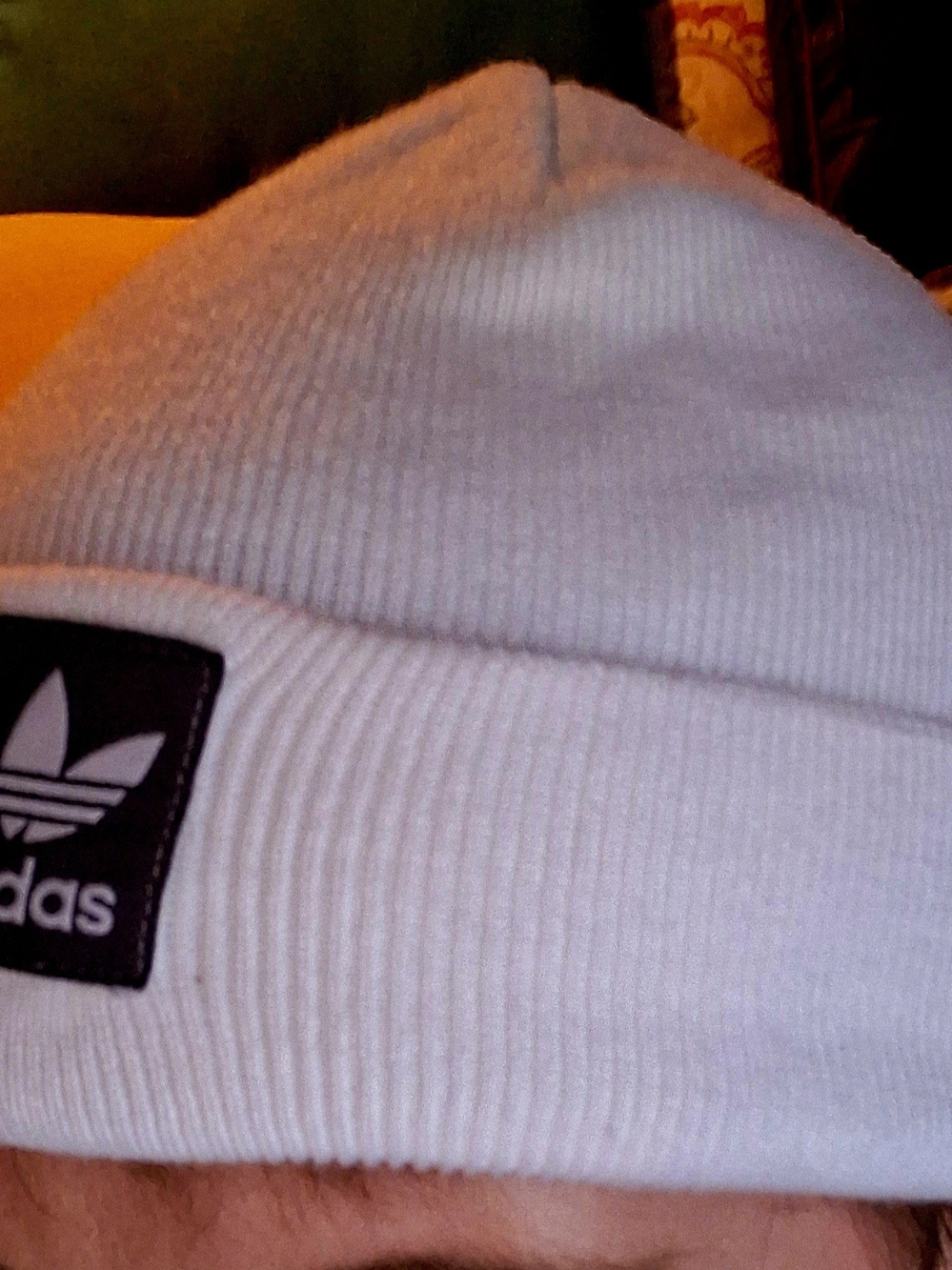 Adidas Trefoil Beanie in White - Picture 2 of 3